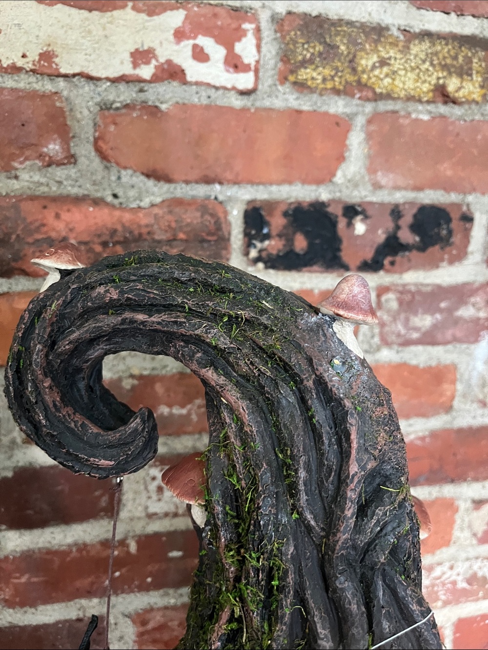 Woodland Mushroom Witch Hat Sculpture - Brown & Green Home Accent - Picture 4 of 13